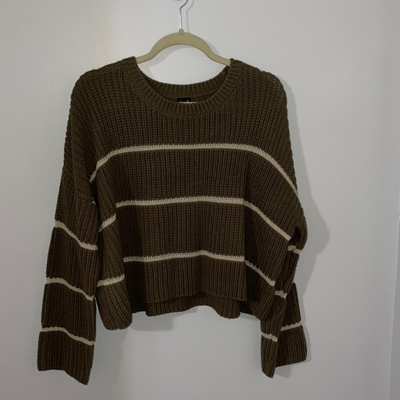 moon & madison Sweaters - Striped cropped knit sweater